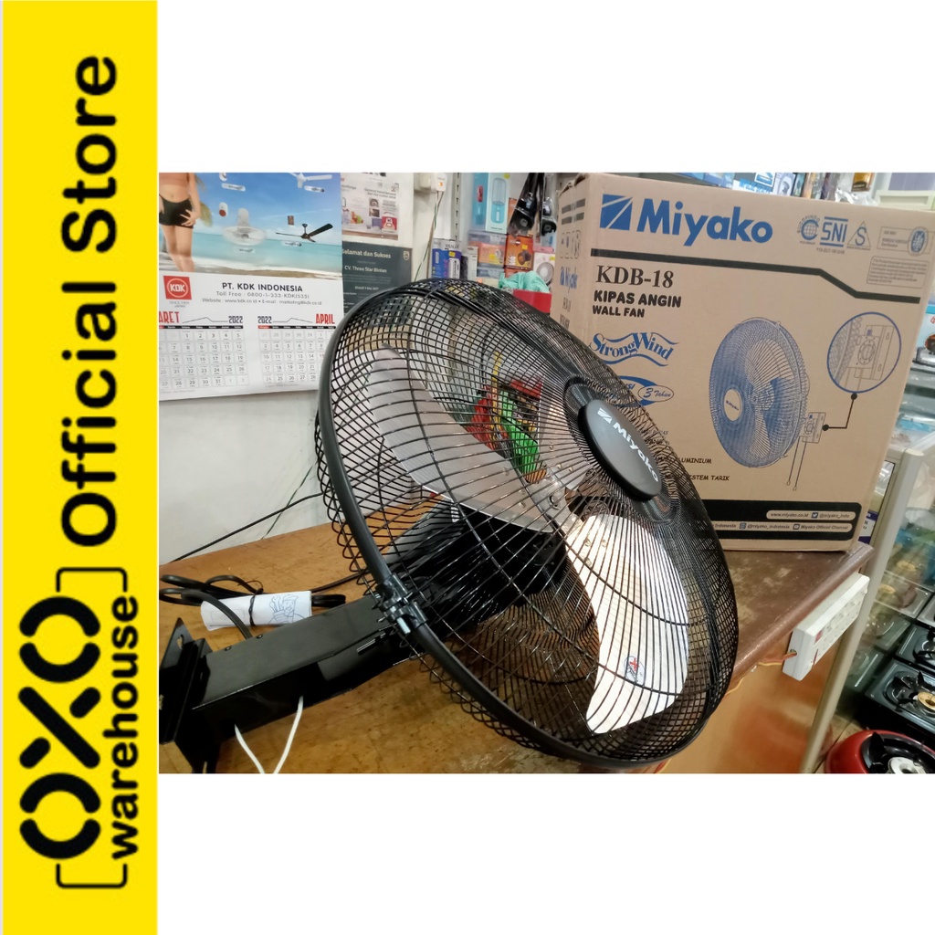 Miyako Kipas Angin KDB-18 Electric Fan Wall 18 Inch Dinding Low Watt ...