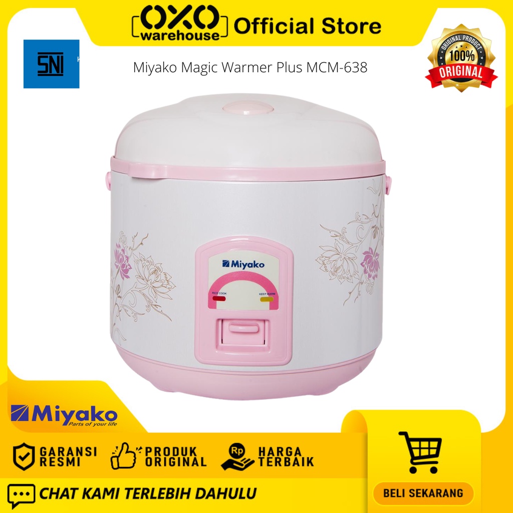 Miyako Rice Cooker MCM-638 1.8 Liter Magic Warmer Plus Mejikom Low Watt ...