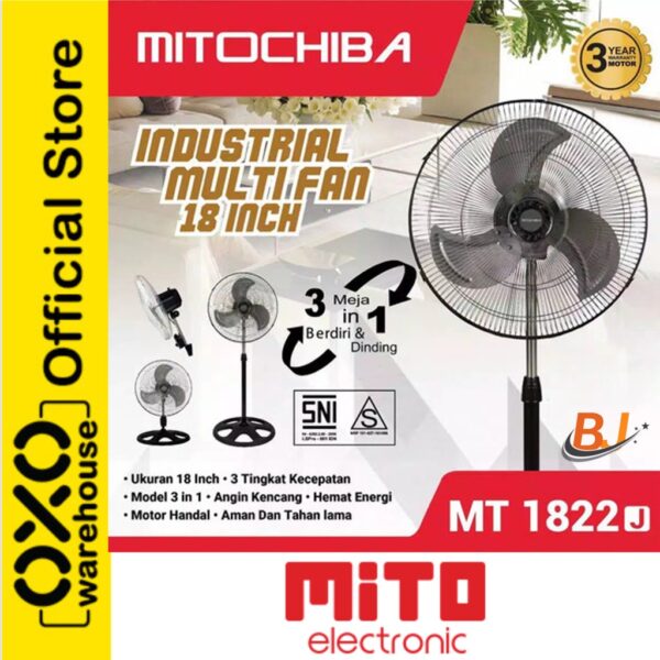 Mitochiba Kipas Angin 1822 J 3 In 1 Fan 18 Inch Black Low Watt Garansi ...